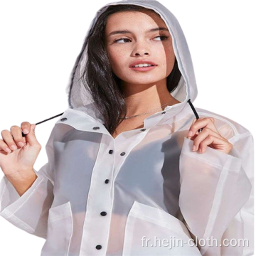 Vêtements de pluie en PVC adulte blanc translucide